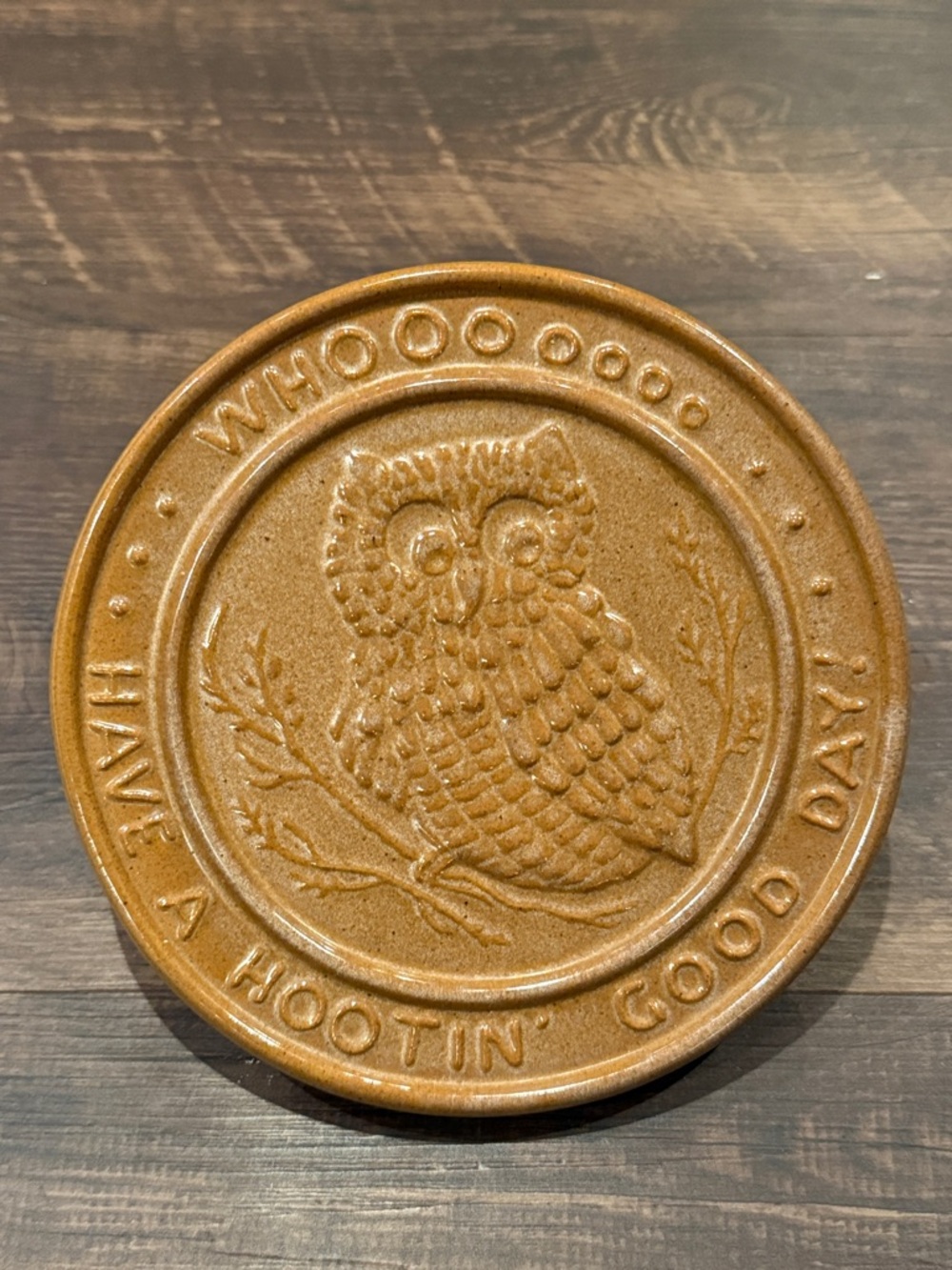 Frankoma Owl Trivet Whooo Have a Hootin Good Day